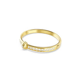 Numina bangle, Round cut, White, Gold-tone plated